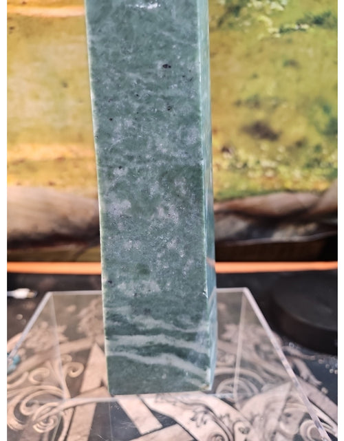 Load image into Gallery viewer, 4.69lbs 12in Tall Green Jasper Crystal Point Tower Healing
