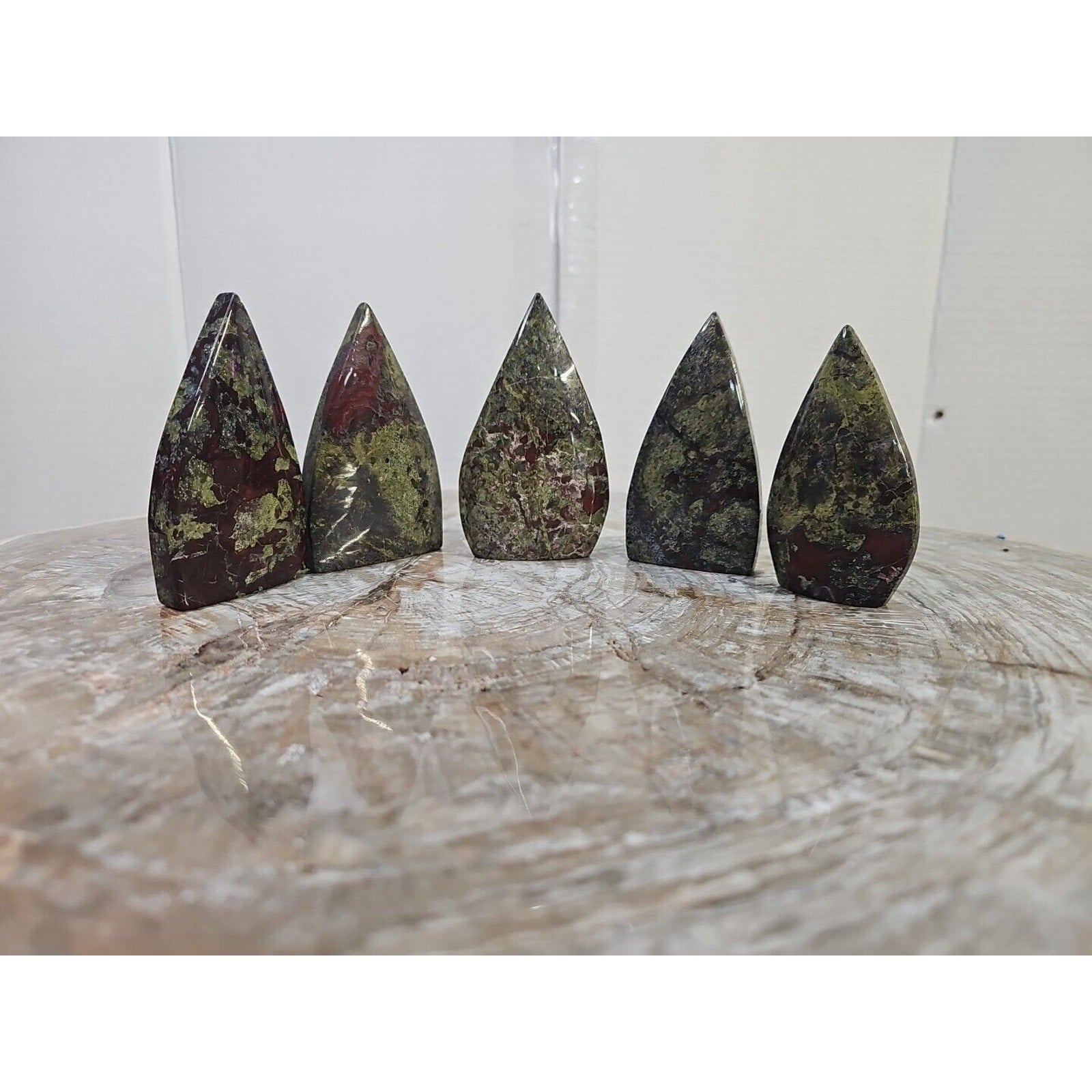 1.37LB 5Pcs Natural Dragon Blood Gem Stone Jasper Crystal Flame Point Healing