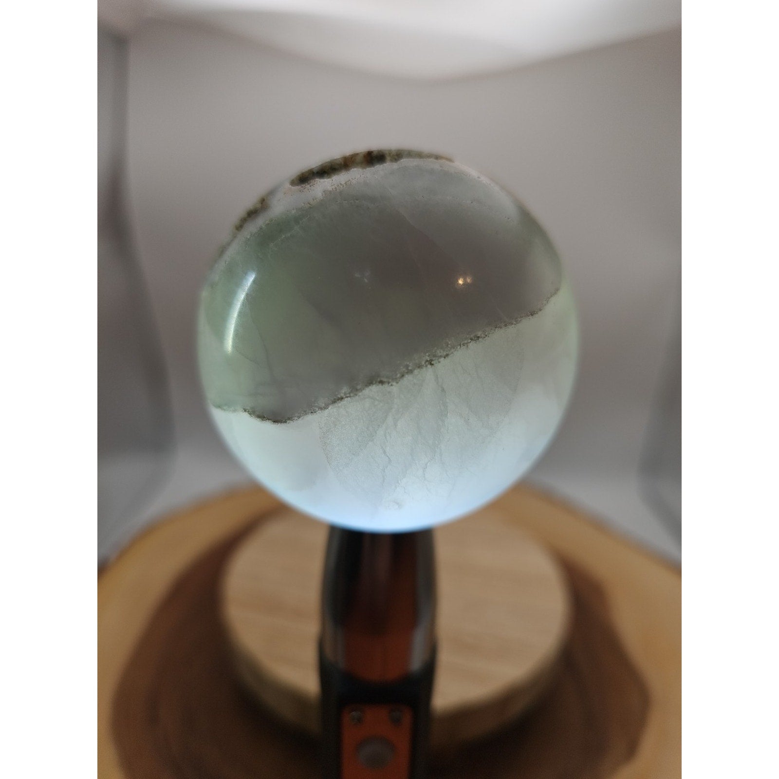 1.17lb Natural Rainbow Fluorite Quartz Crystal Sphere Ball Polished