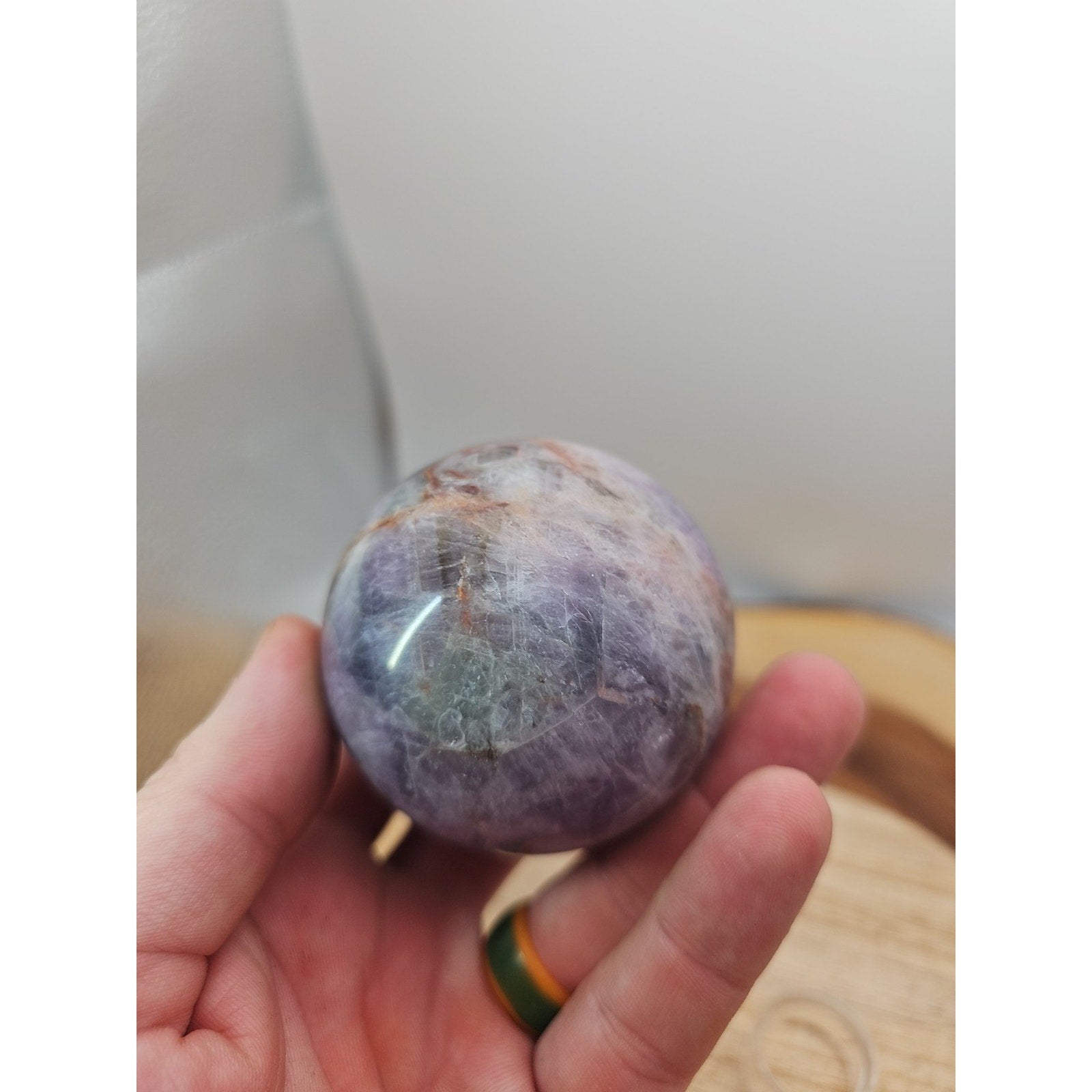 Chevron Amethyst Sphere 335gram 65mm