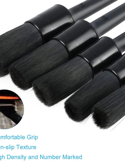 Load image into Gallery viewer, 5PC Car Detailing Brush Kit Boar Hair Vehicle Auto Interior For Wheel Clean Sets
