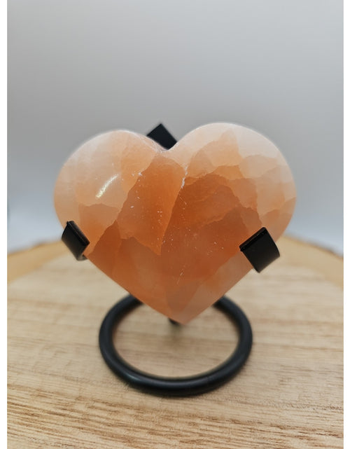 Load image into Gallery viewer, Peach Selenite Palm Stone W/stand 1each
