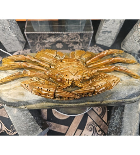 9.44LB Natural Mao Gong shi crab skull hand carved crystal specimen healing