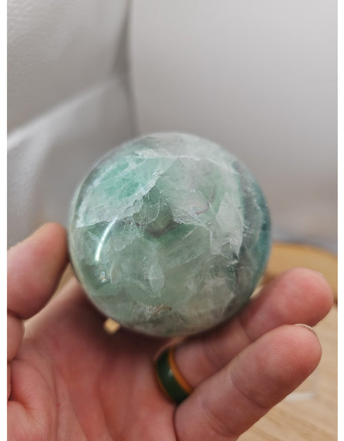 Load image into Gallery viewer, 1.16lb Natural Rainbow Fluorite Quartz Crystal Sphere Ball Polished
