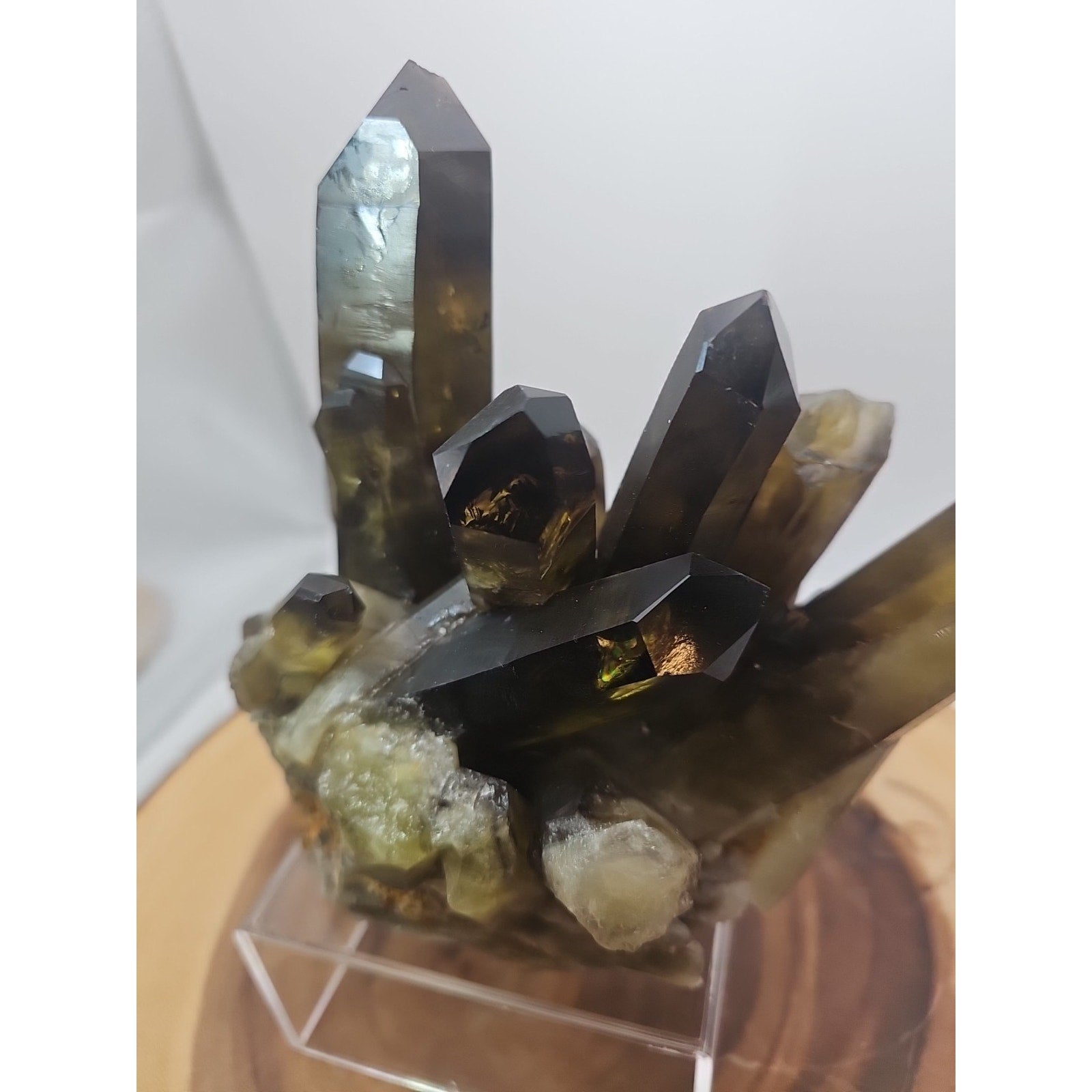 2.77LB Top rare natural beautiful black quartz crystal cluster mineral sample -