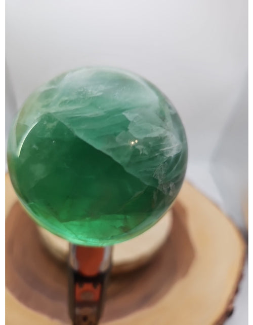 Load image into Gallery viewer, 1.59lb Natural Rainbow Fluorite Quartz Crystal Sphere Ball Polished
