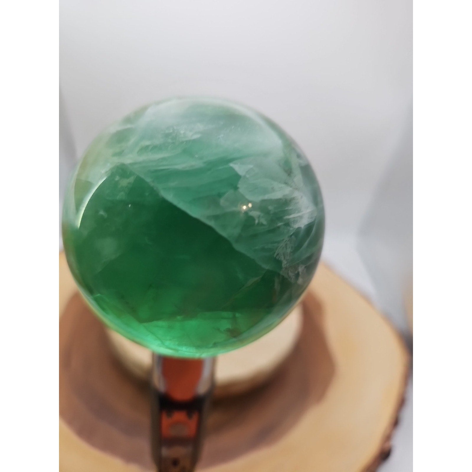 1.59lb Natural Rainbow Fluorite Quartz Crystal Sphere Ball Polished