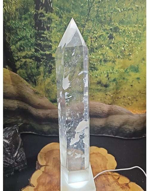 Load image into Gallery viewer, 7.86lbs  16in Smelting Quartz Tower W/Led Stand
