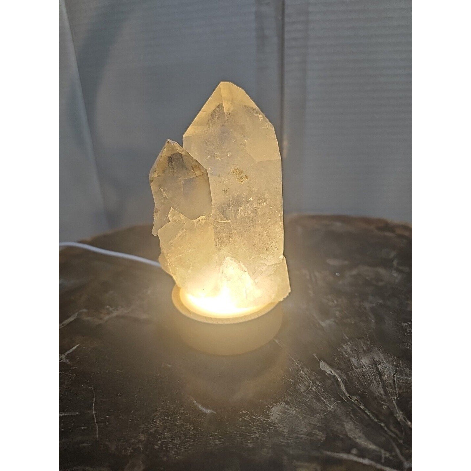 429g White Quartz Crystal Cluster W/ Led Light