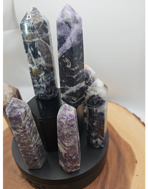Load image into Gallery viewer, 2Pcs Natural Rainbow Fluorite Quartz Crystal Point Tower Polished 4in Tall Avg
