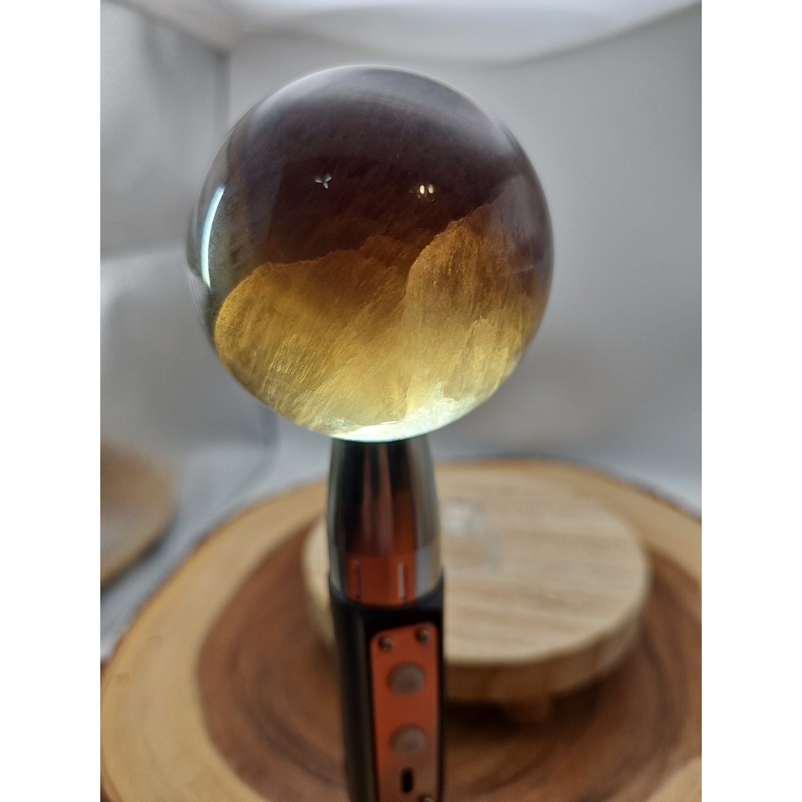 1.30lb Natural Rainbow Fluorite Quartz Crystal Sphere Ball Polished