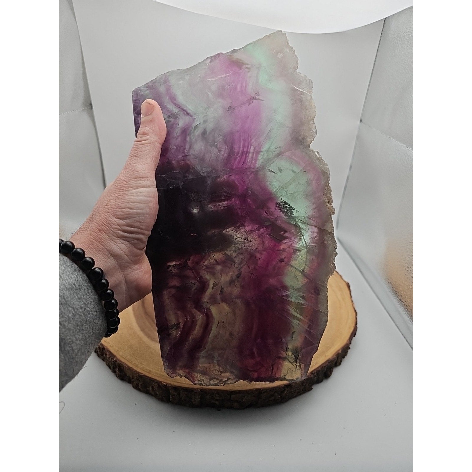 5.7LB Natural color fluorite section quartz crystalsheetlarge mineralgemstone-