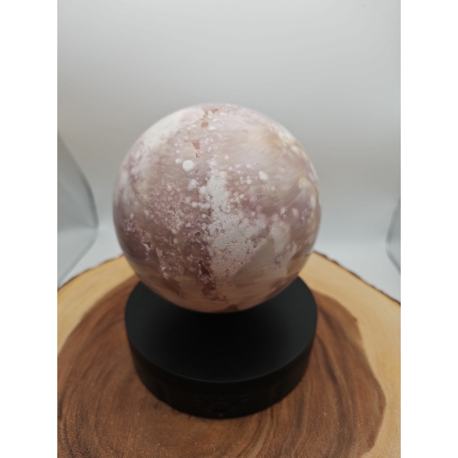 6.55lbs Natural Cherry Blossom Agate Sphere Quartz Crystal Ball