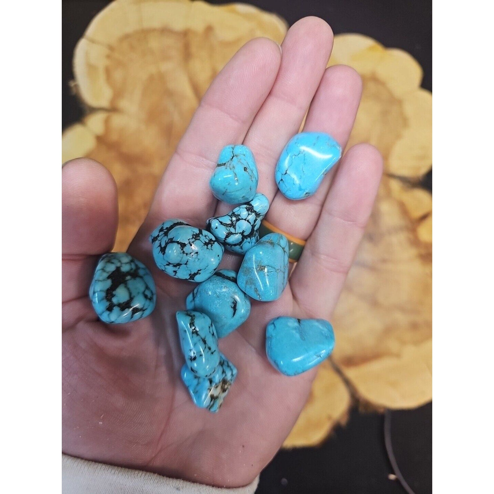 Turquoise Raw Polished Stone 76g-85g 10 Pcs