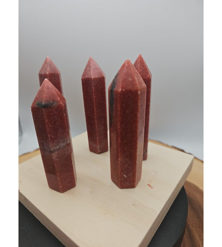 5pcs Avg .65 Natural Rhodonite Quartz Crystal Brazil