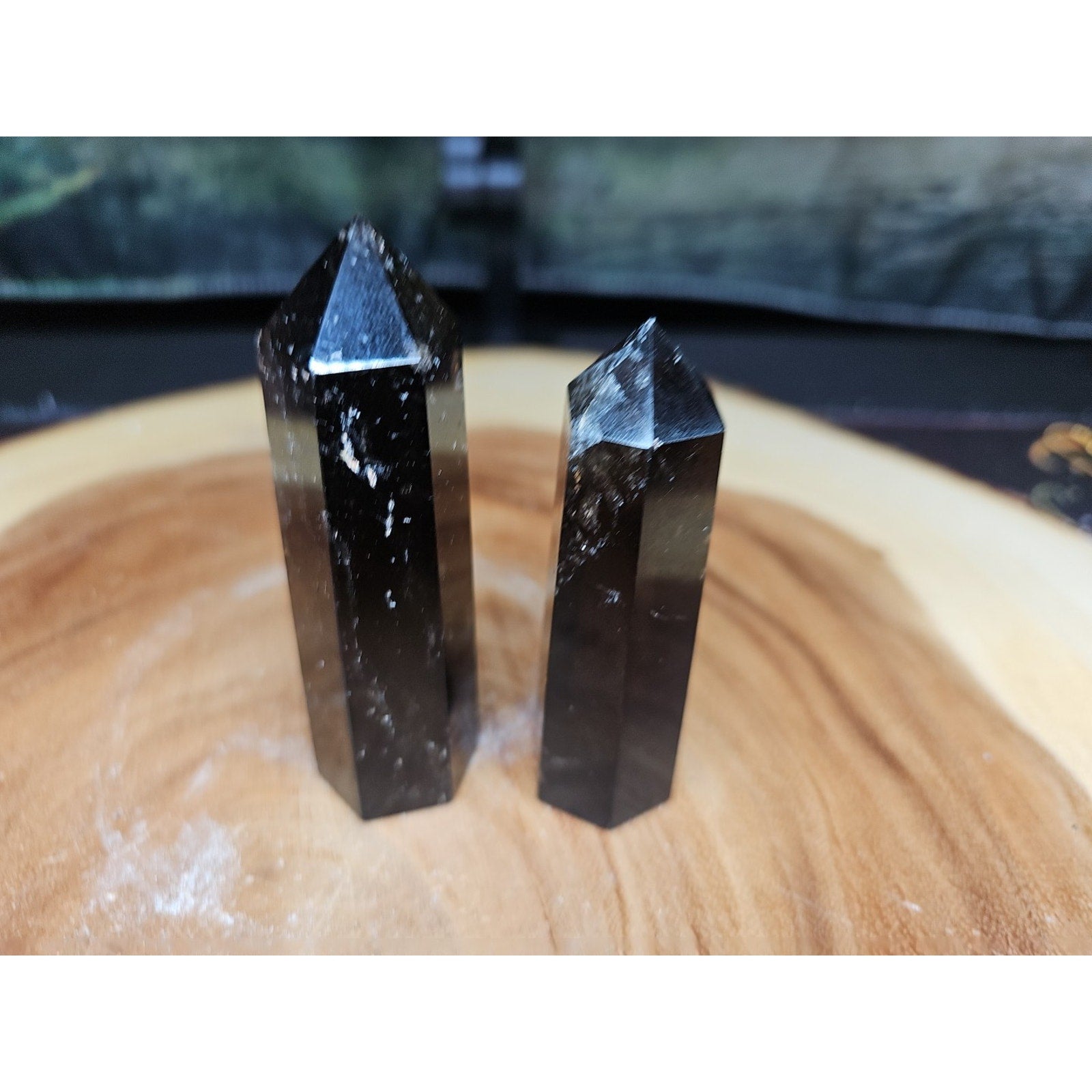 1 Pair Smoky Quartz Tower 192grams