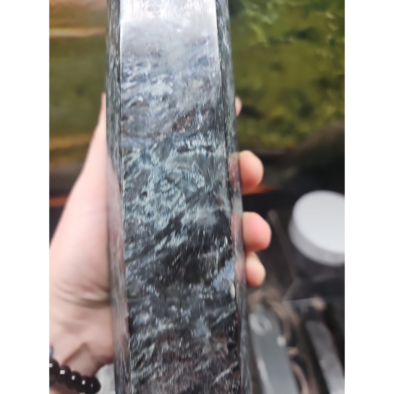 6lbs 13in Tall Arfvedsonite Garnet Blue Flashes Crystal Point