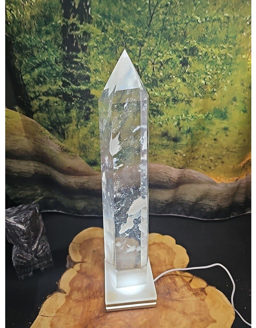 Load image into Gallery viewer, 7.86lbs  16in Smelting Quartz Tower W/Led Stand
