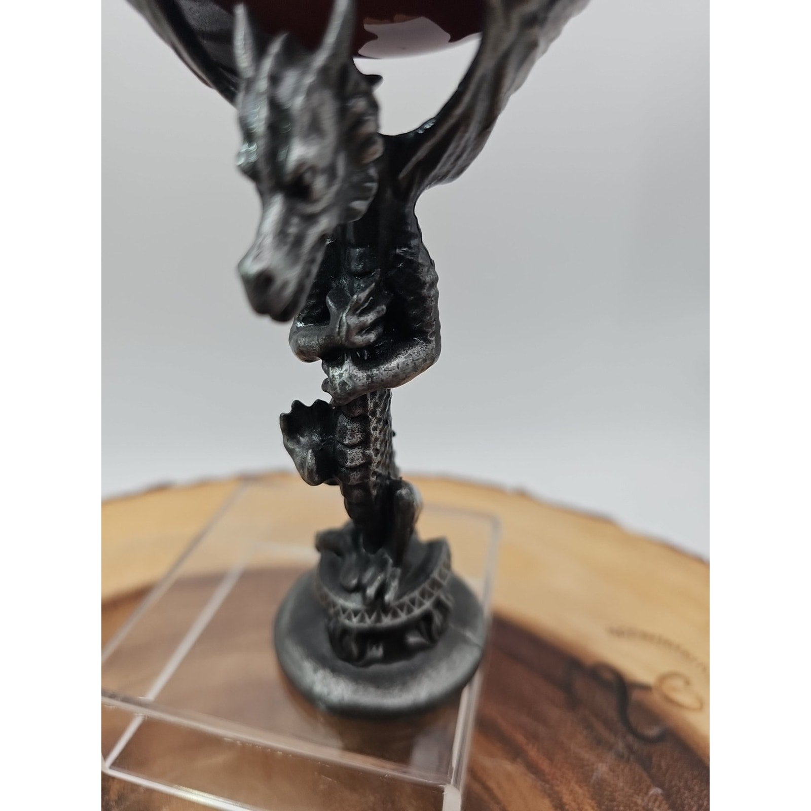 1.3lb 75mm Carnelian Quartz W/Dragon Stand