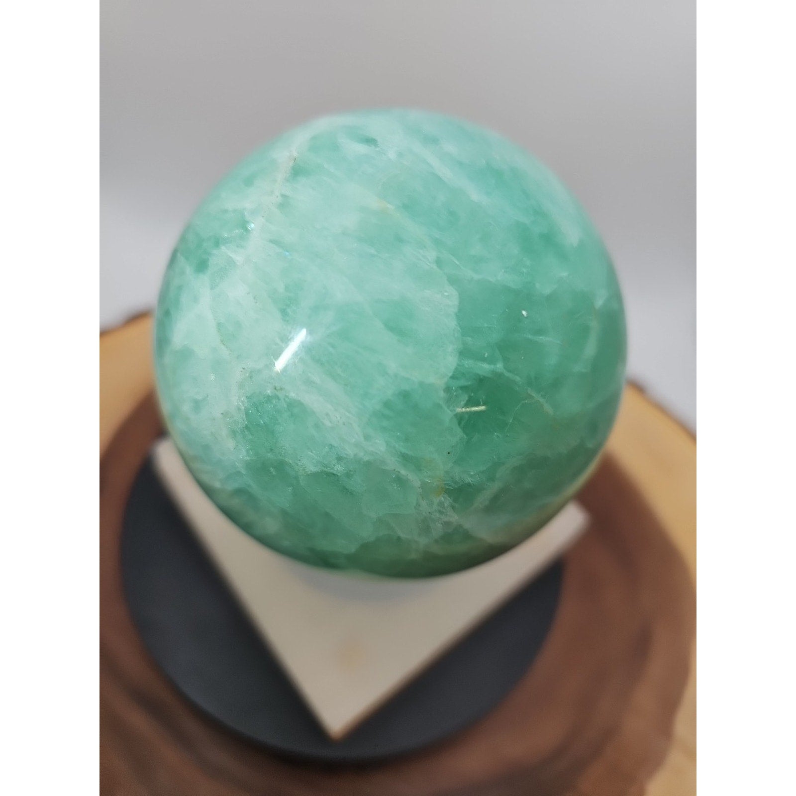2.80 Natural Rainbow Fluorite Quartz Crystal Sphere Ball Polished Healing