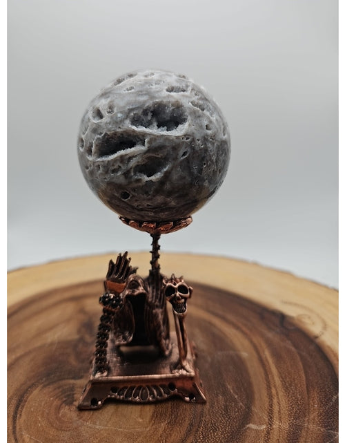 Load image into Gallery viewer, Druzy Ocean Jasper Sphere 62mm With Stand

