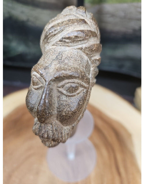 Load image into Gallery viewer, Vintage ABSTRACT STONE HEAD Sculpture Stone 1 lb W/Stand
