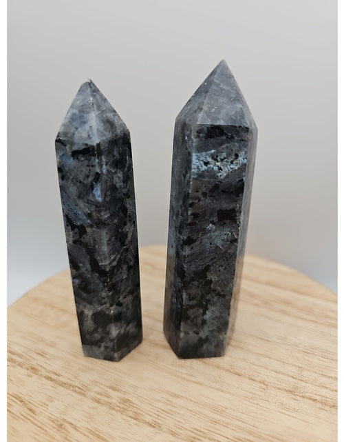 Load image into Gallery viewer, 1 Pair Larvikite Tower .42lb 3.5in Tall
