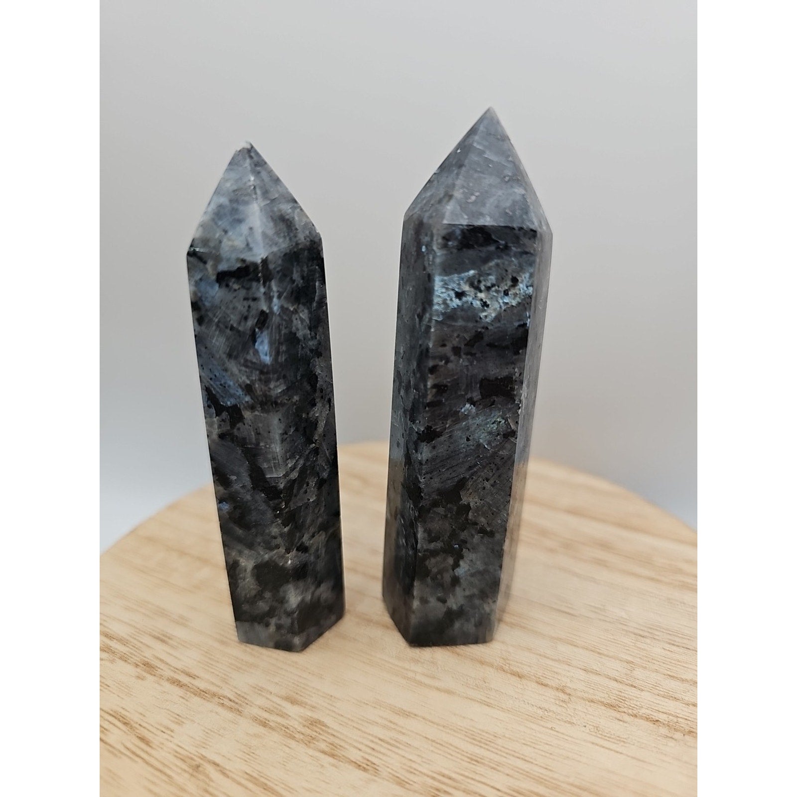 1 Pair Larvikite Tower .42lb 3.5in Tall