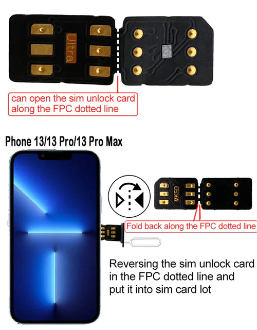 Load image into Gallery viewer, MKSD Ultra V5.3 Unlock Card RSIM Chip Service iPhone 14 13 12 11 X XR 8 7 6 2023
