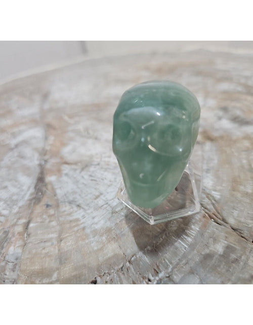 Load image into Gallery viewer, Natural fluorite skull quartz hand carved crystal skull healing. 80grams
