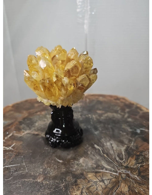 Load image into Gallery viewer, 1.12LB Yellow Phantom Quartz Crystal Cluster Mineral Specimen W/Stand
