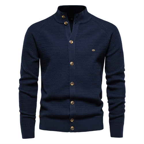 Load image into Gallery viewer, Button Mock Neck Men&#39;s Cardigan
