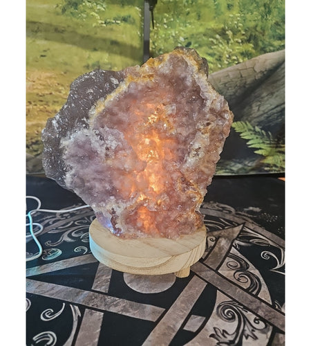 11.9LB Natural fluorite quartz crystal Cluster specimen W/led Back Light Stand