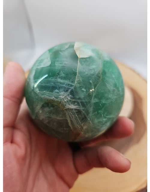 Load image into Gallery viewer, 1.59lb Natural Rainbow Fluorite Quartz Crystal Sphere Ball Polished
