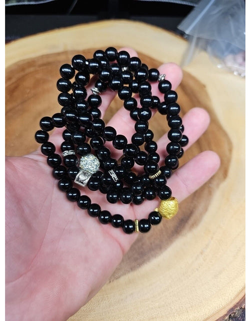 Load image into Gallery viewer, Natural Obsidian Stone Bracelets 5pc Set
