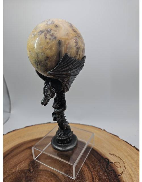 Load image into Gallery viewer, 1.13lb 72mm Crazy Lace Agate W/Dragon Stand
