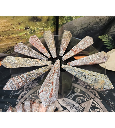 Natural Leopard Skin Jasper Crystal Scepter .40 Avg