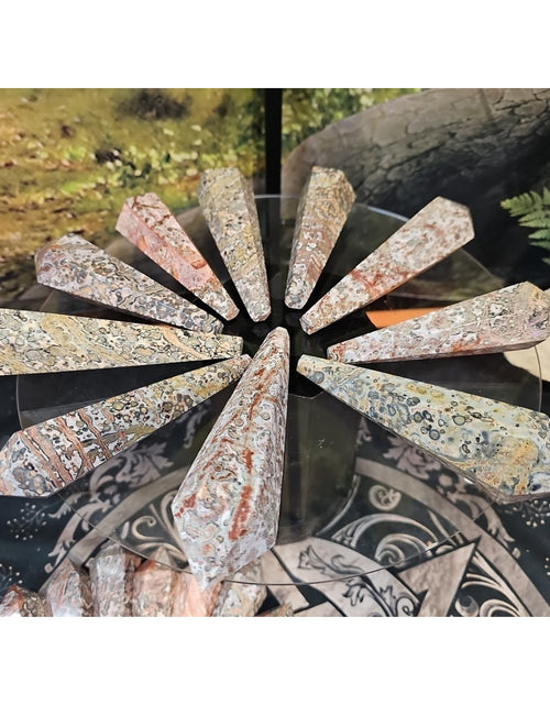 Load image into Gallery viewer, Natural Leopard Skin Jasper Crystal Scepter .40 Avg
