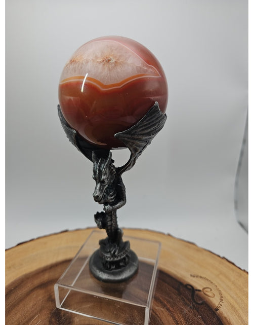 Load image into Gallery viewer, 1.3lb 75mm Carnelian Quartz W/Dragon Stand
