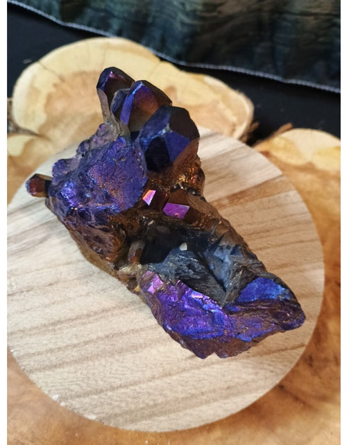 Load image into Gallery viewer, 1.2lb Rainbow Aqua Aura Quartz Crystal Cluster Points Titanium Coating
