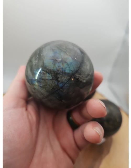 Load image into Gallery viewer, 1LB 1Pcs Natural Rainbow Labradorite Crystal Sphere Ball Polished w/stand
