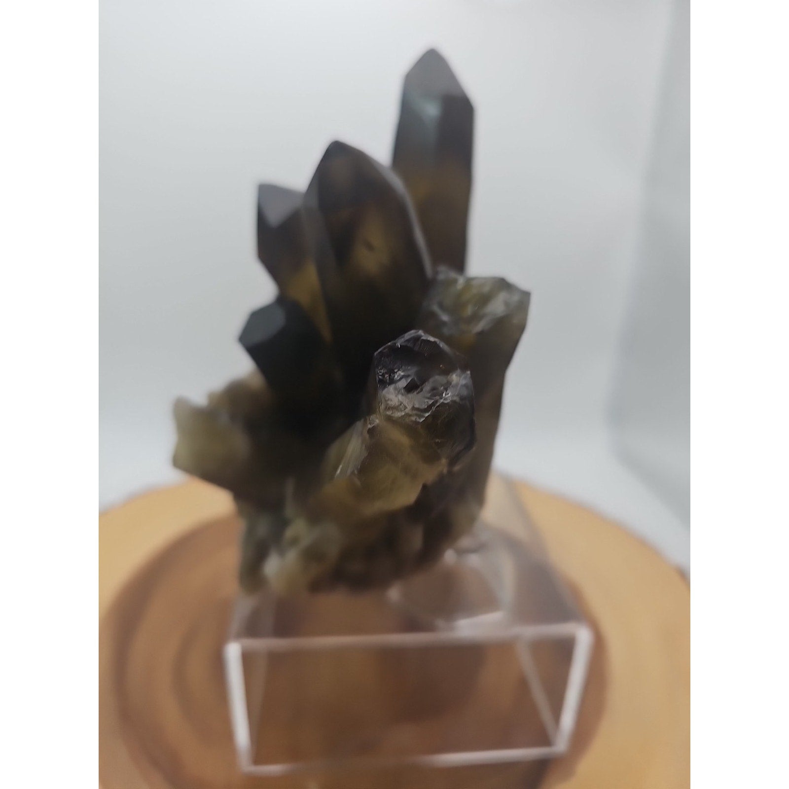 2.77LB Top rare natural beautiful black quartz crystal cluster mineral sample -