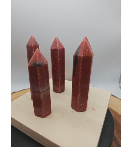 5pcs Avg .65 Natural Rhodonite Quartz Crystal Brazil