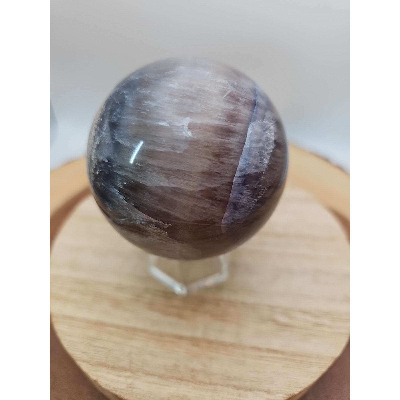 1.30lb Natural Rainbow Fluorite Quartz Crystal Sphere Ball Polished