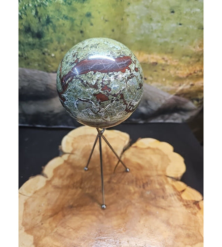 4.18LB Natural dragon blood stone quartz sphere crystal ball reiki healing 1900g