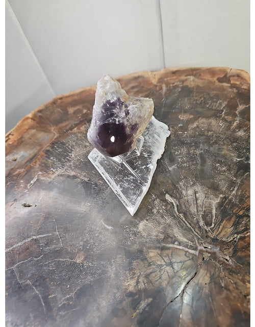 Load image into Gallery viewer, 209g Amethyst Point Crystal W/ Selenite Base Really Great Point!!
