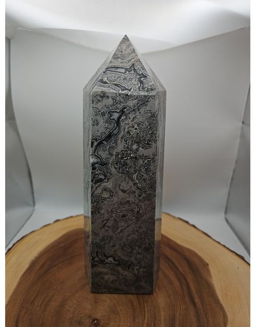 Load image into Gallery viewer, 8.14lb Gray Crazy Lace &amp; Shell Stone Jasper Crystal Tower
