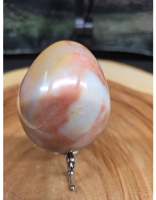 Load image into Gallery viewer, Ocean Jasper Egg Caramel Agate W/Stand 274grams
