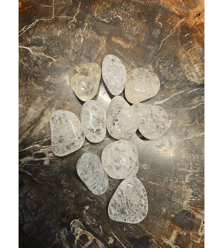 5 Pack Crackel Quartz Tumbled Stones: