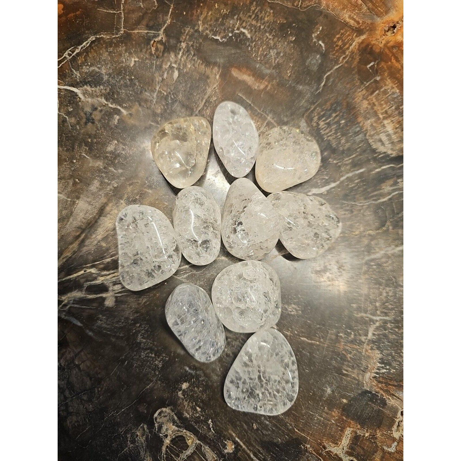 5 Pack Crackel Quartz Tumbled Stones: